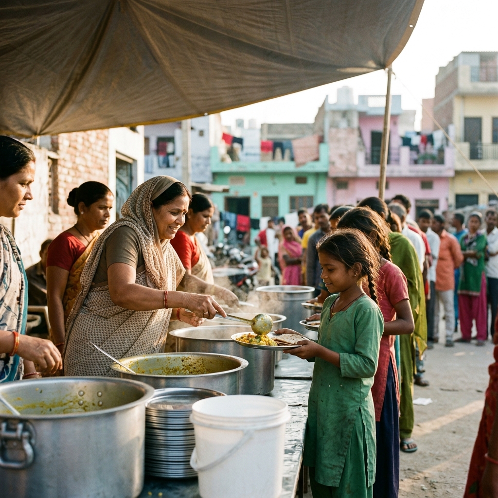 Indian children community meals