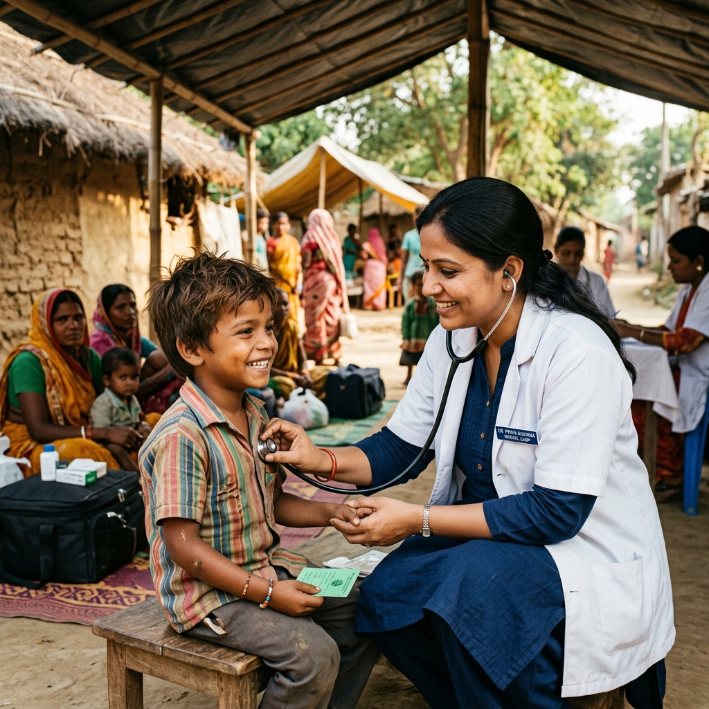 Indian medical aid doctor checkup